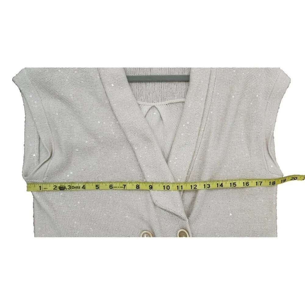 Brunello Cucinelli Cashmere Sleeveless Shawl Cardigan Speckled Knit Vest Double